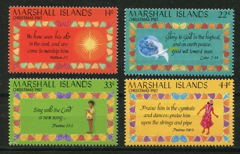 MARSHALL ISLANDS 1987, CHRISTMAS - BIBLICAL VERSES, Scott 160-163, MNH Cover
