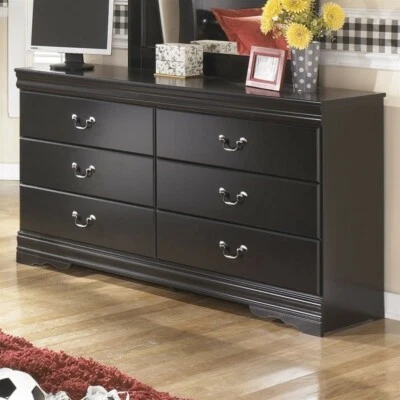Ashley Furniture Huey Vineyards 6 Drawer Wood Double Dresser in Black - Image 1 of 2