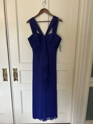Alex Evenings Draping Front Formal Evening Dress Womens Size 12P Blue NWT - Image 1 of 4