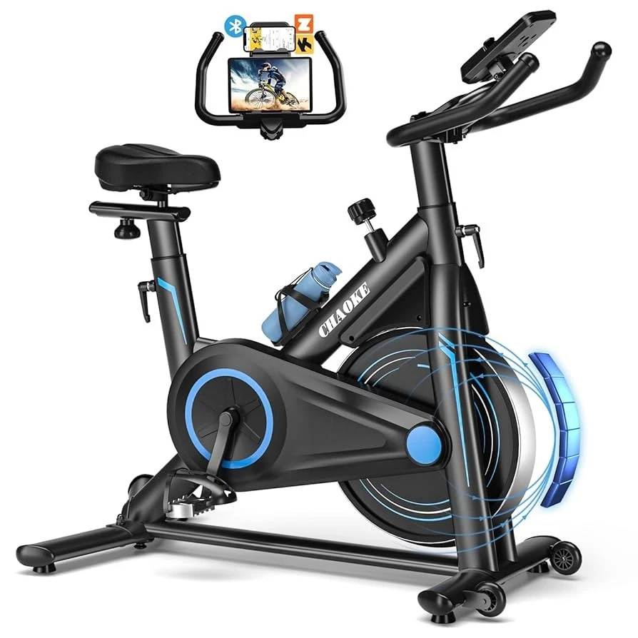 Profi UltraLeiser Ergometer Heimtrainer Fahrrad mit Magnetwiderstand,AppRot/Blau - Bild 1 von 4