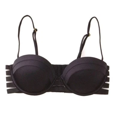 Top de bikini de natación Beach Bunny Sheer Addiction XS Balconette negro B16125T6 nuevo con etiquetas Foto 1 de 3