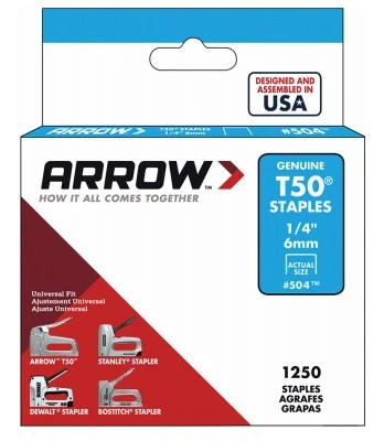 Staples, Narrow Crown, .25-In., 1250-Pk. - 50424 - Image 1 of 1