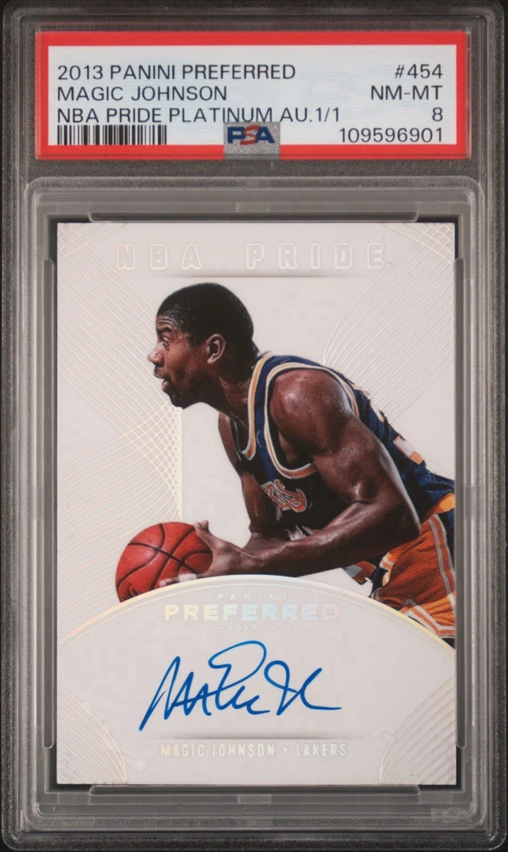 Magic Johnson Panini Autographed Basketball Trading Card Singles