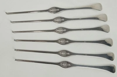 French INOX 6 vintage  Lobster Crab Seafood Pick Fork Scoop Stainless Steel - Image 1 of 4