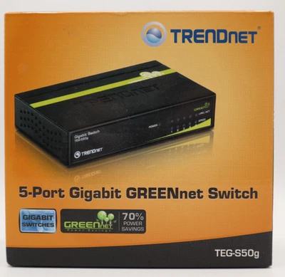NEW TRENDnet  TEG (TEG-S50g) 5-Ports External Switch New In Open Box - Image 1 of 4
