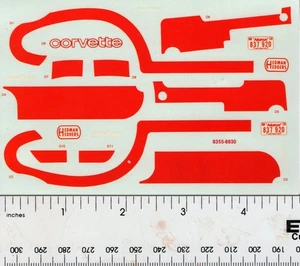 1/25 AMT '57 FLIP NOSE CORVETTE DECAL SHEET 6355-8630 NOS - Picture 1 of 1