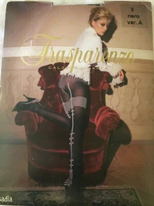 TRASPRENZE BADIA NERO con collant VIOLA specialty taglia 2 sm/med - Foto 1 di 5