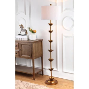 SAFAVIEH Landen Leaf Floor Lamp | Antique Gold | - Picture 1 of 5