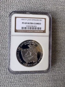 1997 P LAW OFFICERS $1 NGC PF69 Ultra Cameo - Picture 1 of 2