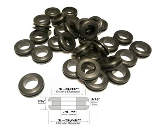 25-Pack of Rubber Grommet Wiring Bushings, 1" ID, 3/16" Groove, Fits 1-3/8" Hole - Picture 1 of 1