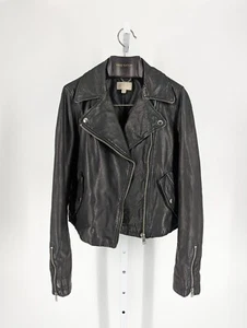 J Crew Collection FW 2018 Runway Black Leather Motorcycle Grunge Punk Jacket M - Picture 1 of 9
