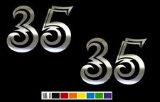 (2) 35 Thirty Five Tribal Num Vinyl Decal Set CUSTOM SIZE COLOR for CARS,TRUCKS
