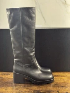 Strategy Boot Women A5471 Black Leather Luxury Biker Boot Woman 38 - Picture 1 of 6
