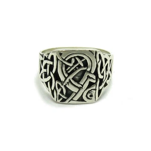 Genuine Sterling Silver Men's Celtic Ring Hallmarked Solid 925 Handmade - Picture 1 of 5