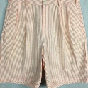 Jos. A. Bank Stays Cool Shorts Mens Sz 32 Orange White Striped Cotton Chino - Picture 1 of 9