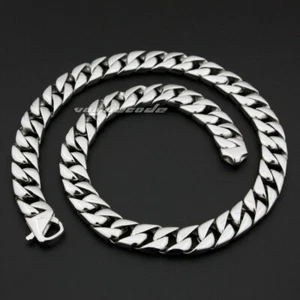 Collar de cadena de eslabones de acero inoxidable para hombre joyería punk 5L019NB 18 ~ 36 pulgadas BZ - Imagen 1 de 16