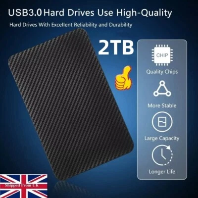 2TB 2.5-INCH SATA HARD DISK DRIVE PORTABLE HIGH SPEED USB 3.0 EXTERNAL HDD New - Image 1 of 4
