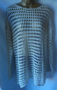 Long sleeve top size S open crochet style winter white colour - Picture 1 of 7