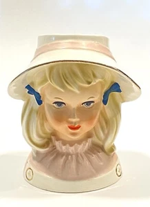 Vintage Nippon Yoko Boeki Young Girl Head Vase Planter - Picture 1 of 7