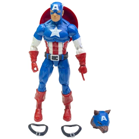 Hasbro Marvel Legends 6" Captain America Action Figure Used Onslaught BAF Wave Cover