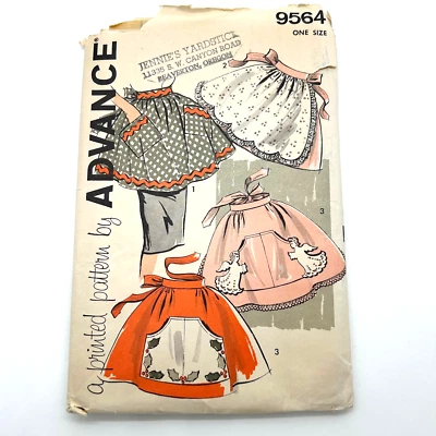 Advance Vintage 1950's Pattern #9564 Half Aprons One Size - Image 1 of 4