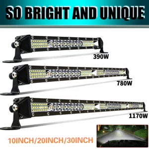 Barra de luz LED delgada 10"" 20 30"" 50"" combo punto inundación trabajo todoterreno SUV conducción ATV - Imagen 1 de 12
