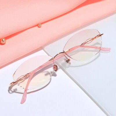 Gafas de lectura tintadas sin montura para hombres y mujeres lectores con bloqueo de luz azul 1,0 ~4,0 Foto 1 de 4