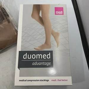 Calze a compressione donna Duomed Advantage beige coscia alta grandi nuove - Foto 1 di 6