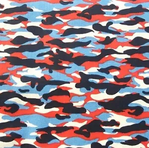 MDG - Patriotic Camouflage Quilting & Crafting Fabric Red, White, Blue, Navy - Picture 1 of 3
