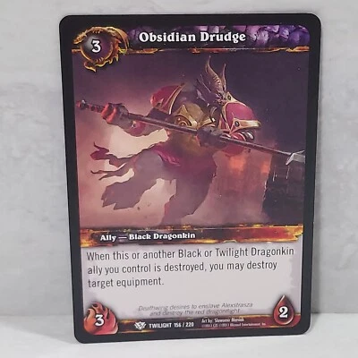 World Of Warcraft Twilight Of The Dragons Obsidian Drudge 156/220 TCG Card - Image 1 of 2