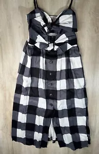 NWT Kate Spade Womens Dress Black & White 10 Gingham Tie-Front Midi - Picture 1 of 11