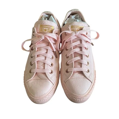 Converse Chuck Taylor Sneakers Pink Leather Rose Gold Women’s 8 / Men’s 6 - Image 1 of 4