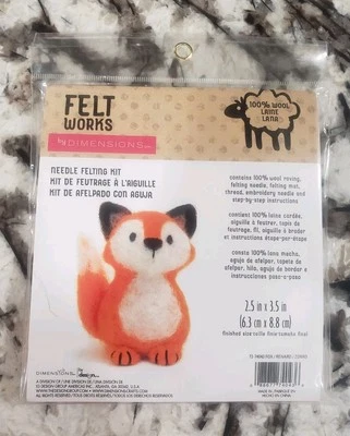 Dimensions Needle Felting Kit FOX 72-74043-  2.5x3.5 " Sealed New - Image 1 of 2