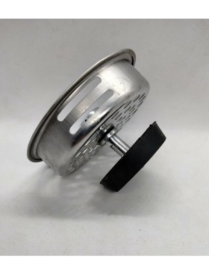  Colador de cesta de fregadero de cocina de acero inoxidable y tapón de drenaje  Foto 1 de 1