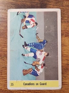 Canadiens on Guard 1958-59 Parkhurst #35 Hockey Card Original - Picture 1 of 2