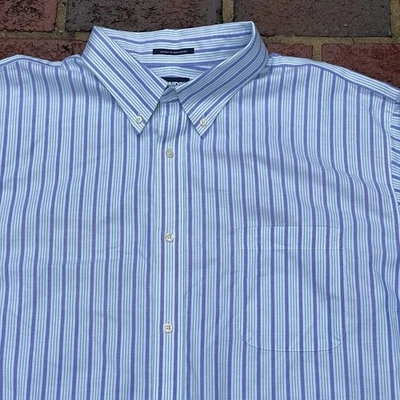 Lands' End 19/35 T Traditional Fit Tall Supima No Iron Oxford Button Down Shirt - Image 1 of 4