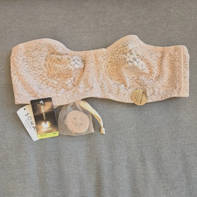 NWT Wacoal Halo Strapless Bra 854205-Sand Nude-38B Convertible Lace Multiway $50 - Image 1 of 4