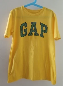 GAP Boys Logo T-Shirt Size M Age 8-9 Yellow Very Good Used Condition - Picture 1 of 5