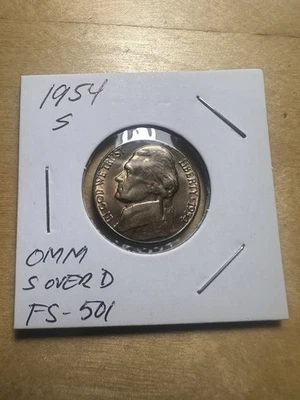 1954 S/D Jefferson Nickel FS-501 Variety Coin 5c - Image 1 of 4
