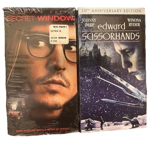 JOHNNY DEPP EDWARD SCISSORHANDS 10TH ANNIVERSARY + Secret Window Sealed VHS Lot - Picture 1 of 16