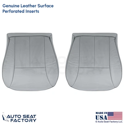 Fundas inferiores delanteras grises de cuero genuino Mercedes Benz Clase E E430 1996-2002 Foto 1 de 4