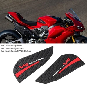 V4 S Carbon Rubber Stickers Decals For Ducati Panigale V4 V4 S 2025+ Tank Pads - Picture 1 of 9