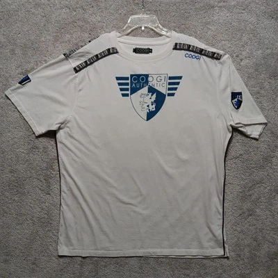 Camiseta Coogi De Colección Para Hombres 3XL Blanca Manga Corta Logo Suelta Hip Hop Patinador Y2K Foto 1 de 4