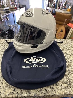 Casco Arai Signet-X Blanco Diamante Grande 7 1/4 - 7 3/8 ¡Bonito! Con bolsa moto Foto 1 de 4