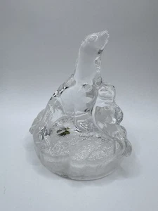 RCR Royal Crystal Rock * Glass Seal and Pup Figurine Ornament Decorative Gift - Picture 1 of 5