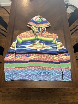 Moletom Polo Ralph Lauren Masculino Estampa Serape Malha Listra Asteca Tamanho G - Imagem 1 de 4