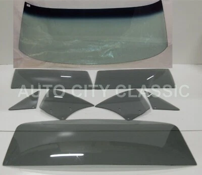 Glass 1965 Pontiac Tempest GTO LeMans HT Green Windshield Grey Vent Dr Qtr Back - Image 1 of 4
