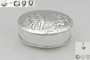RARA CAJA DE JABÓN VICTORIANA HM PLATA ESTERLINA QUERUBÍN EN RELIEVE 1895 - Imagen 1 de 12