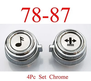 78 91 Chevy Cromo Radio Perillas Juego de 4 Piezas AM/FM y Cassette, 87, 88, 0850-670 - Imagen 1 de 4