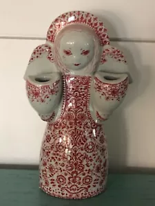 De colección Cerámica Nymolle Dinamarca Ángel Doble Vela Rosa Estilo Popular BONITO - Imagen 1 de 2
